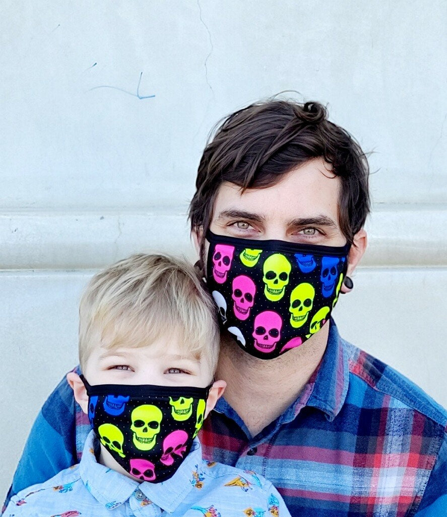 Neon Skull Pattern Adult and Child